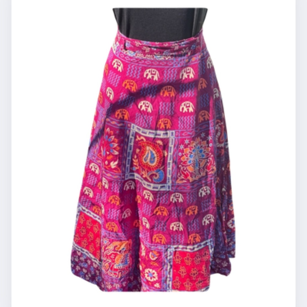 Vintage Bo ho print wrap skirt